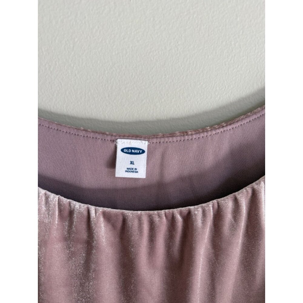 Y2K Old Navy Women’s XL Velvet Spaghetti Strap Tank Top Pink Romantic Fairy Core - Picture 3 of 11